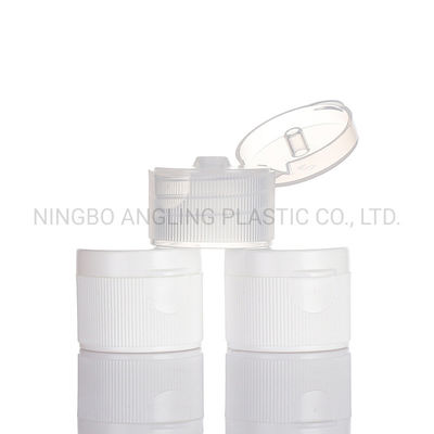 28mm Plastic Cap for Flip Top Cap Bottle in Ribbed White Colors Customized Request