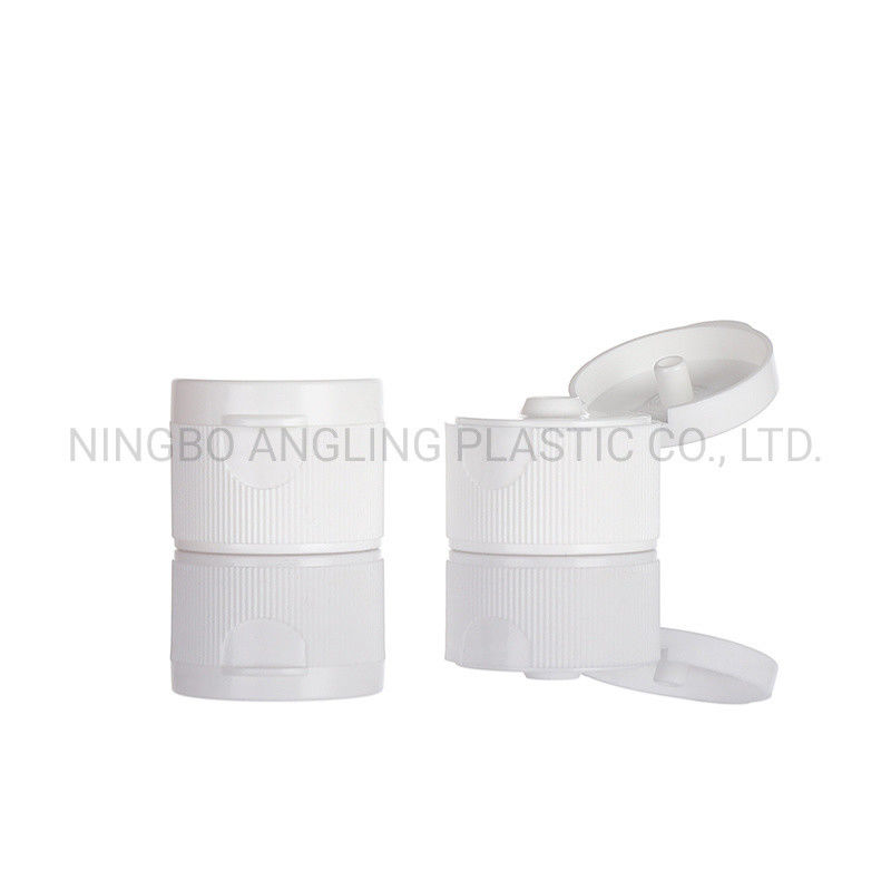 28mm Plastic Cap for Flip Top Cap Bottle in Ribbed White Colors Customized Request