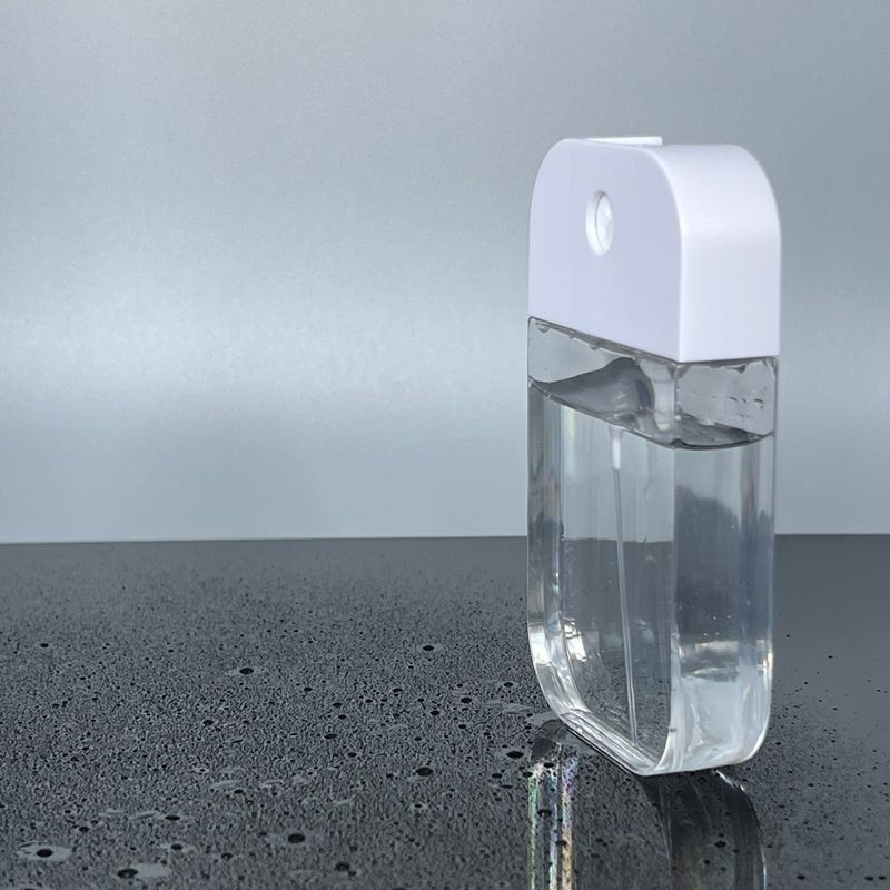 ISO Certified 50ml Card Pump Perfume Bottle with White Color and Card Shape Sprayer